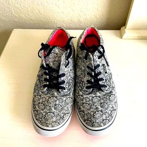 Black and White Patterned Vans Sneakers